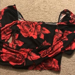 3 for $15 Fashion Nova Black Floral Shirt